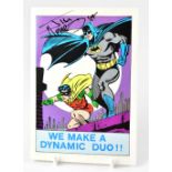 BATMAN; a photographic postcard bearing the signatures of Lewis Wilson (The original Batman),