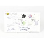 NOBEL PRIZE WINNERS; a first day cover bearing the signature of four Nobel Prize winners,