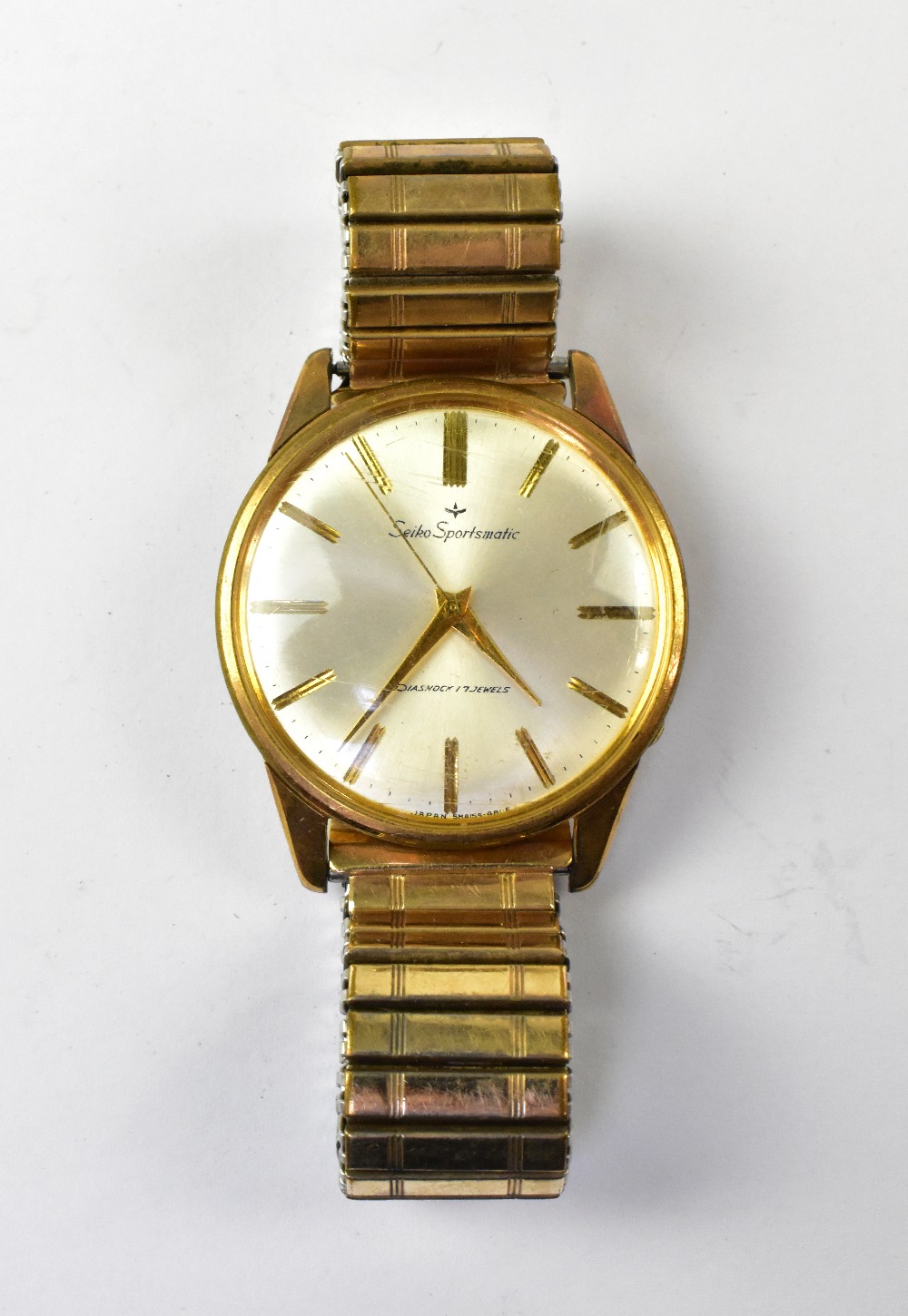 SEIKO; a gentlemen's vintage Sportsmatic Diashock seventeen jewel, Japanese made wristwatch,