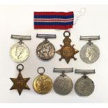 A pair of WWI medals awarded to 239172 A. Wyatt, A.B.R.N. and six WWII medals (8).