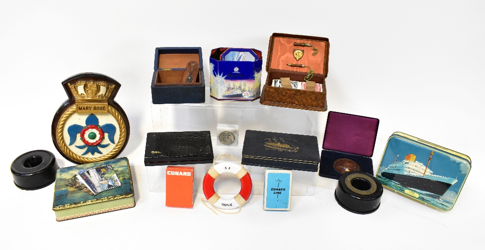 A quantity of maritime collectibles to include two signal flags, a Stratton compact, - Image 2 of 2