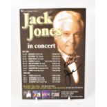 JACK JONES; a flyer for the concert tour bearing the singer's signature.