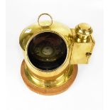 J BRUCE & SONS LTD, LIVERPOOL; a brass cased gimbal mounted ship's compass,