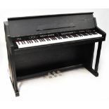 A Minster M588 electric piano, black ash effect finish.