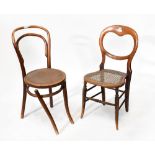 A set of three bentwood chairs with embossed decoration to the seat (af),