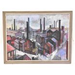 DAVID ALAN SAMUELS (20th century); oil, industrial landscape, signed lower right and dated '03,