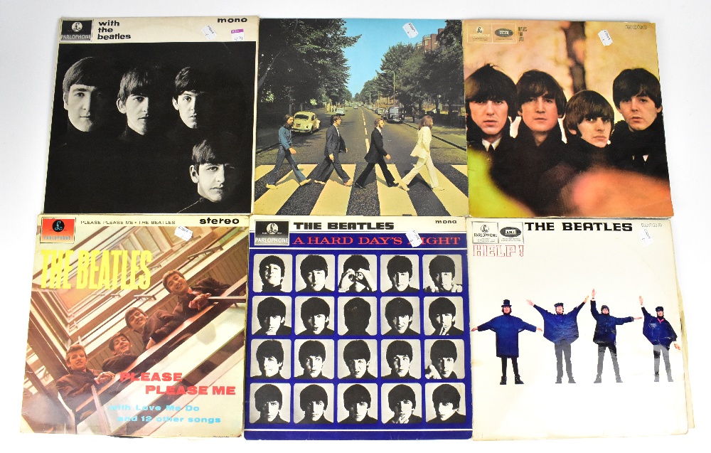 THE BEATLES; six records comprising 'Help!' on Mono, yellow Parlophone label, matrix XEX550-2,