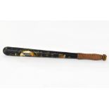 A Victorian painted truncheon, possibly Naval related, marked for 'District 6 No.