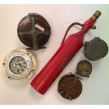 A group of collectors' items including a George V vintage fire extinguisher,