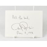 CARL DAVIS; a piece of card bearing the conductor's signature,