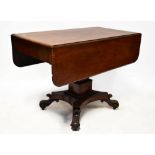A Victorian mahogany Pembroke table with single frieze drawer,