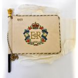 An original Queen Elizabeth II royal commemorative Coronation year Order of Service in embroidered