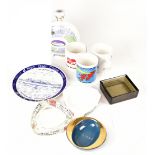 A quantity of maritime cruise ship related ceramics and glassware including a P&O Aurora cognac