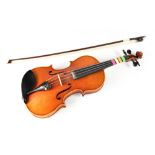 A modern cased full size violin with bow.