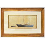 UNATTRIBUTED; watercolour, study of the steamship 'The Don', a Royal Mail Steam Packet Co ship,