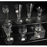 A group of seven 18th century and later glasses,