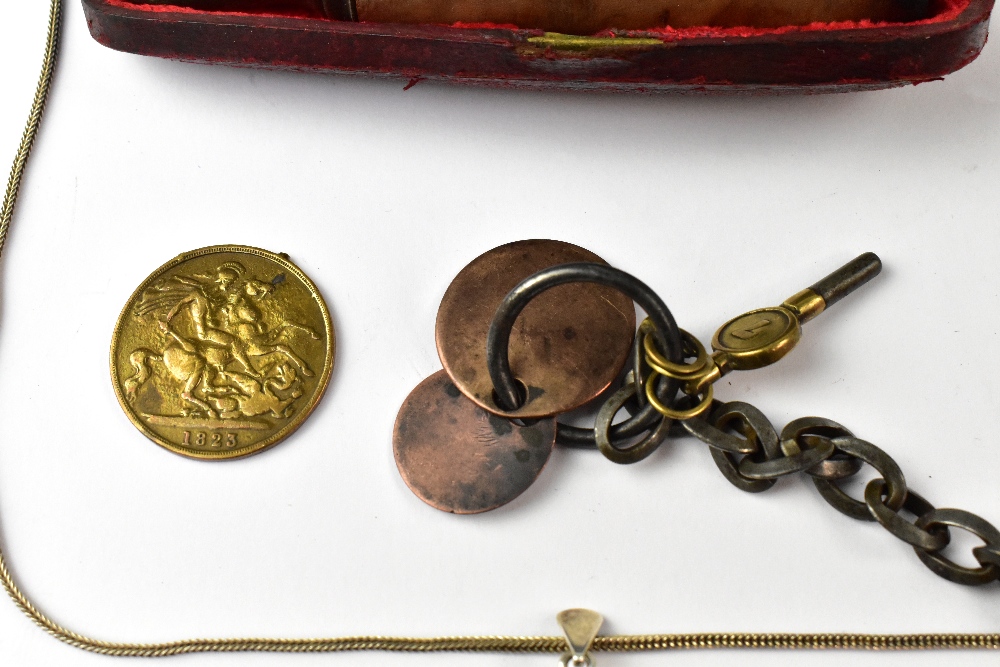 A hallmarked silver open face pocket watch, the white dial set with Roman numerals (af), - Bild 4 aus 7