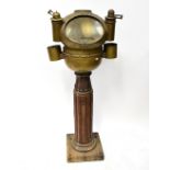 An early/mid-20th century brass binnacle compass by H Hughes & Son, London,