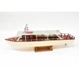 A scratch-built model of pleasure cruiser, with cream hull and varnished decks,
