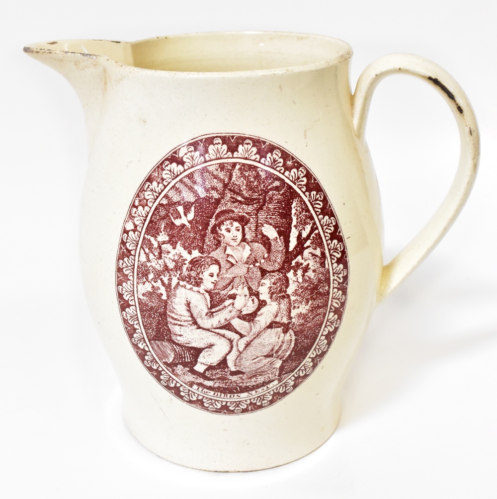 MARITIME INTEREST; a 19th century creamware transfer printed jug, - Image 2 of 3