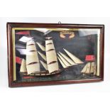 A late Victorian/Edwardian diorama of a twin-masted ship 'Mary',