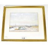 INDISTINCTLY SIGNED; oil, maritime scene of sailing boats in harbour,