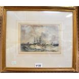 SAMUEL OWEN (1769-1857); watercolour, 'Off Dover', signed lower right, 14 x 20cm, framed and glazed.