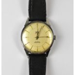SMITHS EVEREST; a gentlemen's stainless steel, 104 automatic movement wristwatch, 25 jewel,