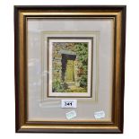 PHILLIP L HOBBES (born 1953); watercolour, depicting a green stable door in country setting,