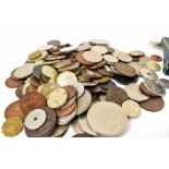 A collection of coins, banknotes and other collectibles, including mostly British pre-decimal coins,