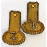 A pair of late 19th/early 20th century Gieve, Matthews & Seagrove Ltd Naval epaulettes,