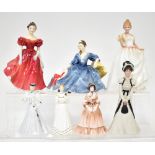 ROYAL DOULTON; three figures HN2429 'Elyse', HN2220 'Winsome', and HN3427 'Gift of Love',