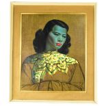 AFTER VLADIMIR TRETCHIKOFF (Russian, 1913-2006); coloured print 'Chinese Girl', 60 x 50cm, framed.