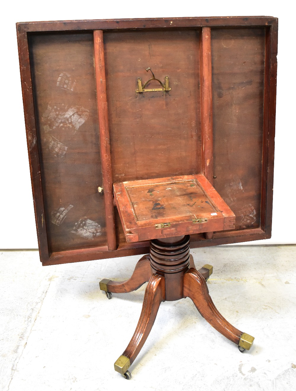 A 19th century mahogany square tilt-top table, - Image 4 of 5