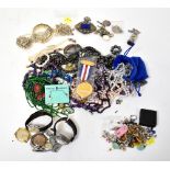 A quantity of modern, vintage and possibly antique costume jewellery,