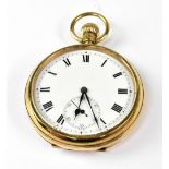 A 9ct yellow gold open face pocket watch,