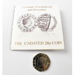 THE LONDON MINT; The Undated Twenty Pence Coin (2009), a circulated coin, encapsulated,