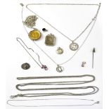 Various items of silver and other jewellery, to include an 1897 shilling,