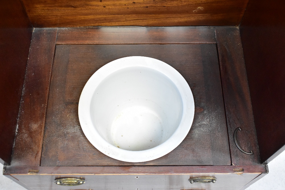 A 19th century mahogany line inlaid commode in the form of a four-drawer bachelor's chest, - Image 2 of 3