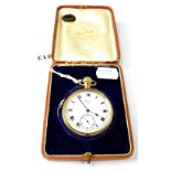 LIMIT; a cased gold plated open face pocket watch,