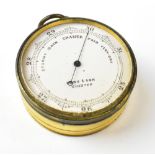 LOWE & SON, CHESTER; a pocket barometer with white enamelled dial, diameter approx 4.