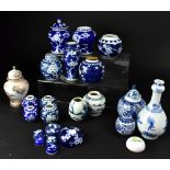 A group of sixteen early/mid-20th century Chinese blue and white ceramics to include various sized