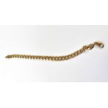 A 9ct gold Italian flat curb bracelet, with lobster claw clasp, length approx 22cm, width approx 0.