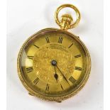 RUSSELLS LTD, LIVERPOOL; a Victorian 18ct yellow gold fob watch,