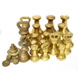 A large quantity of vintage/antique brass weights to include two styles of bell weights,