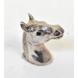 A Continental silver vesta case in the form of a horse's head,