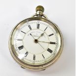 THOMAS RUSSELL & SONS; an Edward VII hallmarked silver open face pocket watch, Chester 1902,