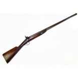 A 19th century six bore percussion cap single barrel shotgun,