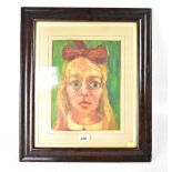 L S LOWRY INTEREST, CAROL ANN LOWRY; oil on canvas, a portrait of a young girl (the vendor,