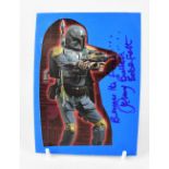 STAR WARS; a piece of paper with applied cut-out of Boba Fett,